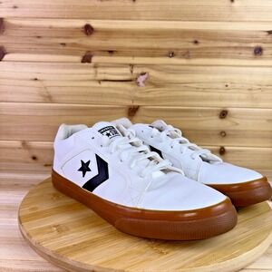 Converse Sneakers Mens 9 White El Distrito 2.0 Ox Gum Sole Skate Shoe